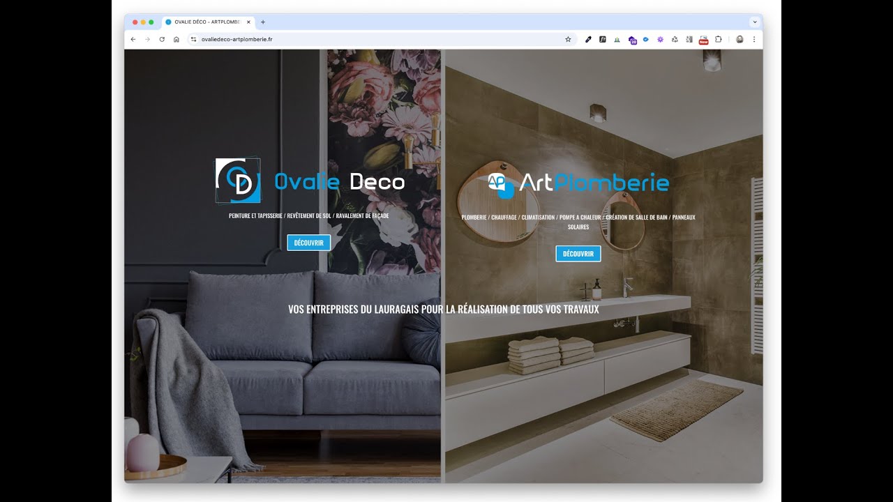 Site web Ovalie deco / Art plomberie